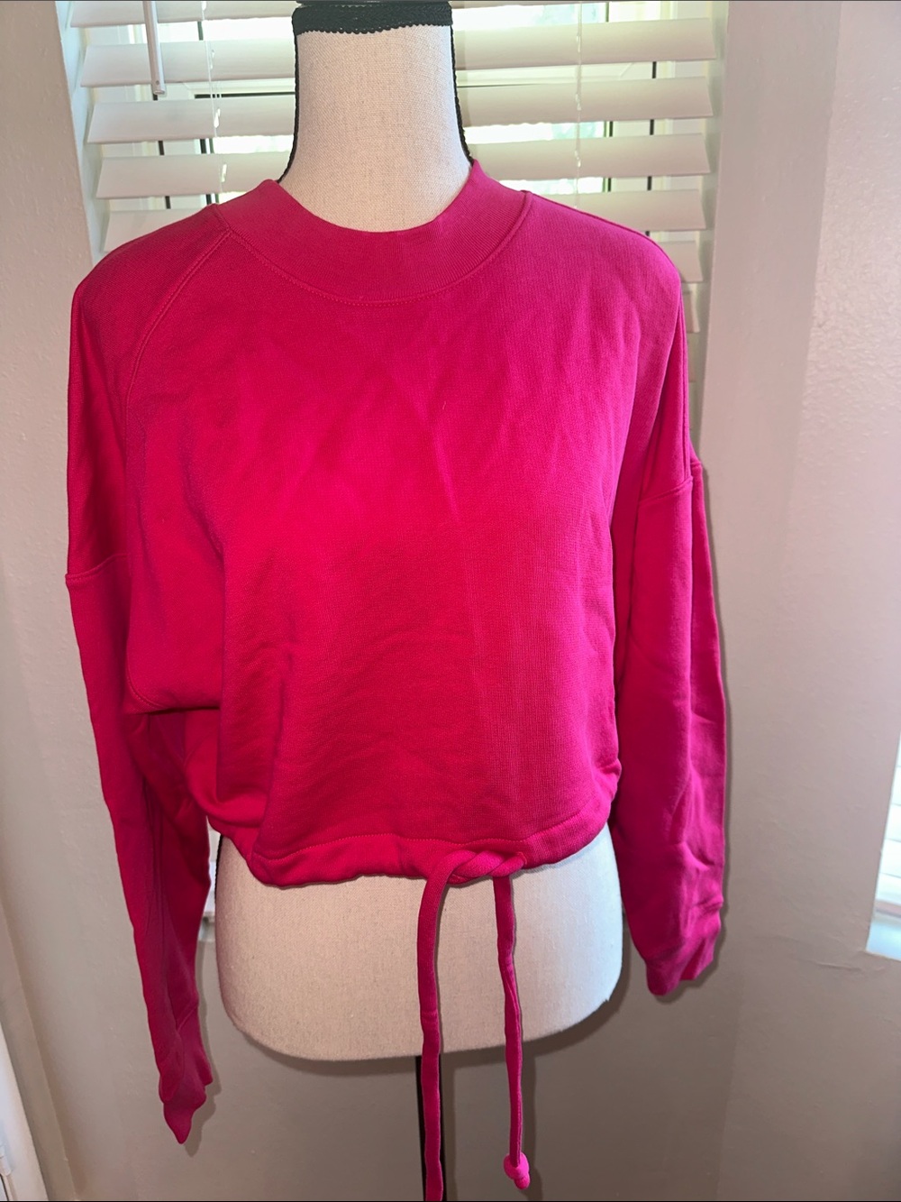 Rebecca Taylor Fuchsia Drawstring Hem Pullover